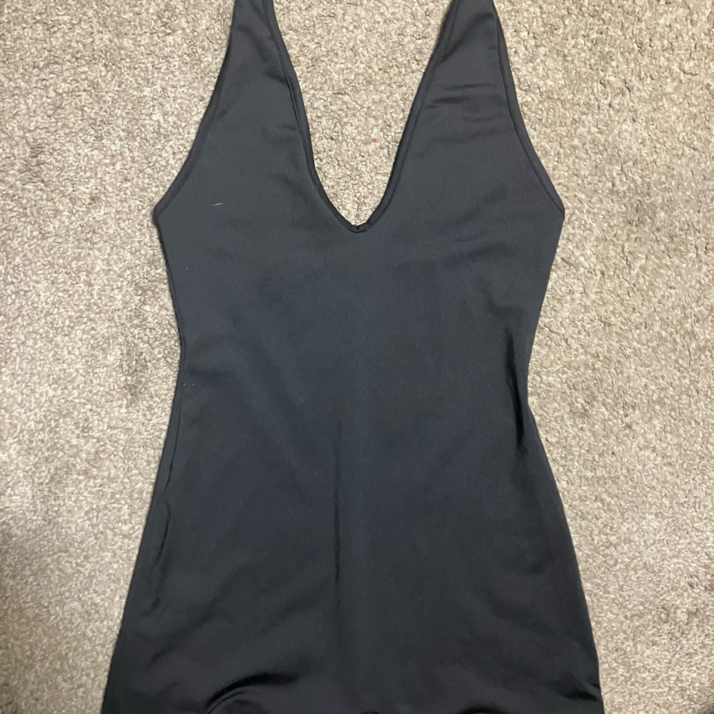 Black Backless Bodysuit